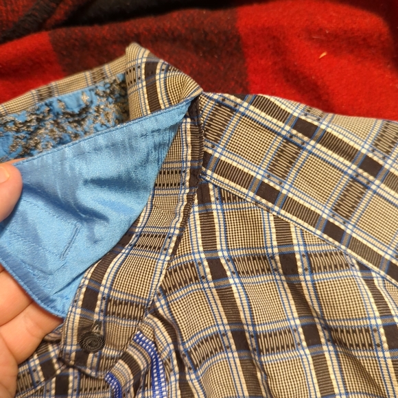 Robert Graham Classic Fit Multicolor Plaid Button Down Shirt Flip Cuff Men's L - Picture 3 of 10